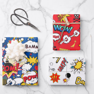 Feuille De Papier Cadeau Bulles de bande dessinée 