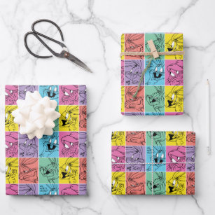 Feuille De Papier Cadeau BUNNY™ - Expressions de blocs de couleur