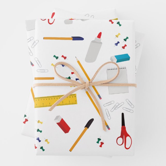 Feuille De Papier Cadeau Bureau scolaire et artisanat Fournitures Motif (En situation)