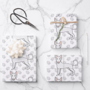 Feuille De Papier Cadeau Câble blanc Haired Ibizan Hound Motif de dessin de