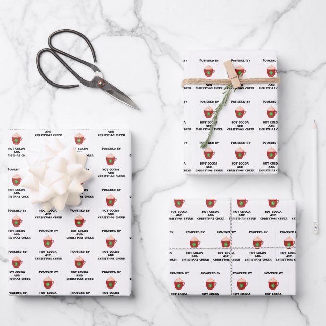 Feuille De Papier Cadeau Cacao & Noël (Recto)