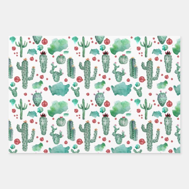 Feuille De Papier Cadeau cactus and ladybutern pattern (Devant)
