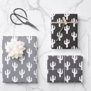 Feuille De Papier Cadeau Cactus Motif Neutral Desert Moderne
