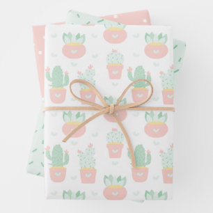 Feuille De Papier Cadeau Cactus Succulent Fête à thème sauvage