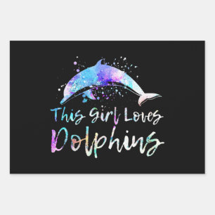Feuille De Papier Cadeau cadeau amant dauphin  cette fille aime dauphins fe