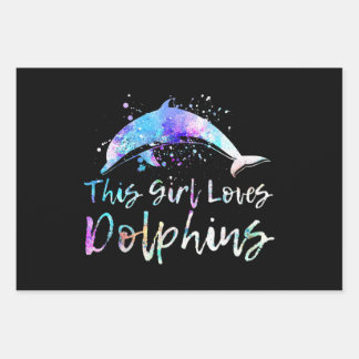 Feuille De Papier Cadeau cadeau amant dauphin| cette fille aime dauphins fe