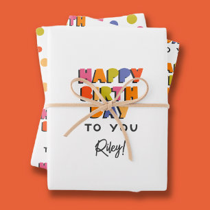 Feuille De Papier Cadeau Cadeau d'anniversaire personnalisé
