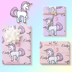 Feuille De Papier Cadeau Cadeau de fête d'anniversaire de la petite fille U