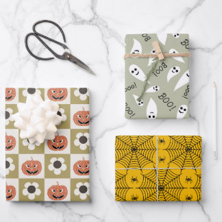 Feuille De Papier Cadeau Cadeau de fête d'Halloween éffrayant