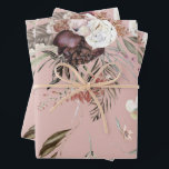 Feuille De Papier Cadeau Cadeau de motif floral rose moderne magnifique<br><div class="desc">Un design de motif floral moderne et magnifique sur un fond rose saumon créera une célébration de cadeau exceptionnelle. Idéal pour les mariages,  les enterrements de vie de jeune fille,  les anniversaires et plus encore.</div>