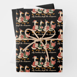 Feuille De Papier Cadeau Cadeau de Noël Canard Idiot Enseignant Confortable