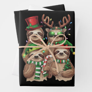 Feuille De Papier Cadeau Cadeau de Noël de paresseux Joyeux Slothmas amateu