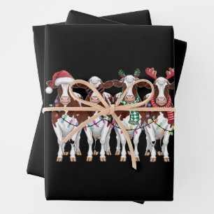Feuille De Papier Cadeau Cadeau de Noël de vache pour amateur de vache Ferm