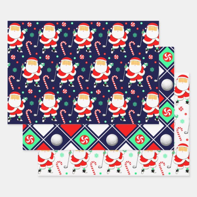 Feuille De Papier Cadeau Cadeau de Noël Golf (Lot)