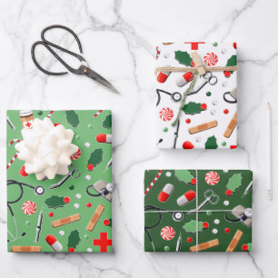 Feuille De Papier Cadeau Cadeau de Noël médical