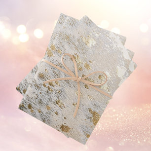 Feuille De Papier Cadeau Cadeau de Noël métal brillant or