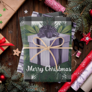 Feuille De Papier Cadeau Cadeau de Noël Plaid Buffalo   Violet