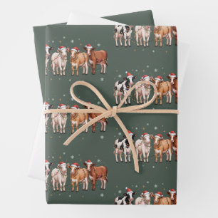 Feuille De Papier Cadeau Cadeau de Noël pour amateur de vaches Drôle de fer