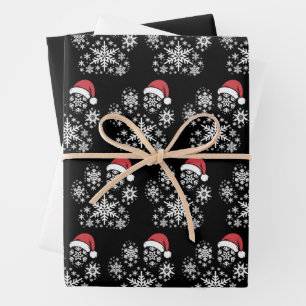 Feuille De Papier Cadeau Cadeau de Noël pour chien patte chapeau de Père No