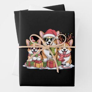 Feuille De Papier Cadeau Cadeau de Noël pour maman amoureuse de chiens Corg