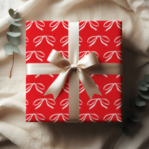 Feuille De Papier Cadeau Cadeau de Noël simple à nœud