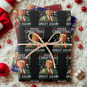Feuille De Papier Cadeau Cadeau de Noël Trump, Rendre Noël à nouveau génial