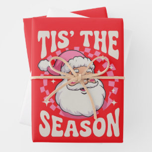 Feuille De Papier Cadeau Cadeau de Noël vintage Père Noël Joyeux Noël 