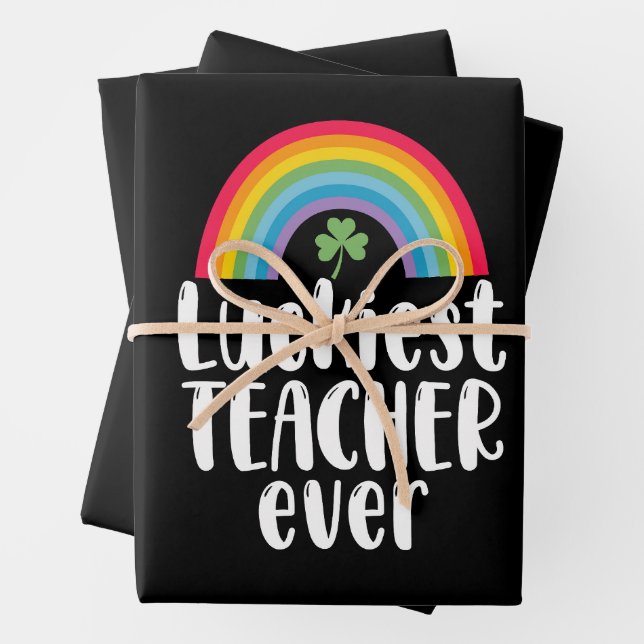 Feuille De Papier Cadeau Cadeau d'école pour enseignant le plus chanceux St (En situation)