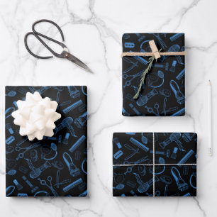 Feuille De Papier Cadeau Cadeau d'outils de coiffeur pour hommes