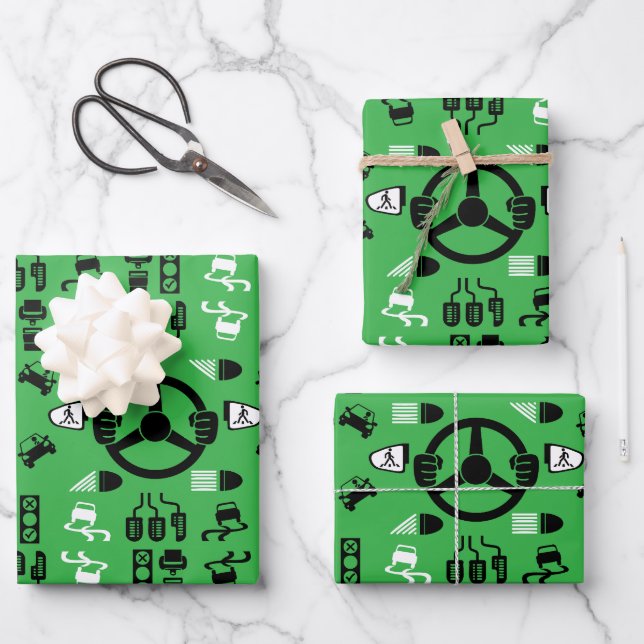 Feuille De Papier Cadeau Cadeau drôle pour moniteur d'auto-école (Recto)