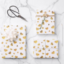 Cadeau Festive Gold Confetti Hearts
