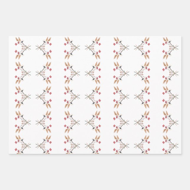 Feuille De Papier Cadeau Cadeau Motif fleur sauvage (Devant)