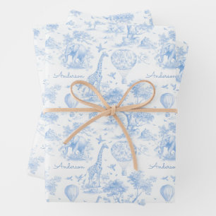 Feuille De Papier Cadeau Cadeau personnalisé de shower de bébé safari toile