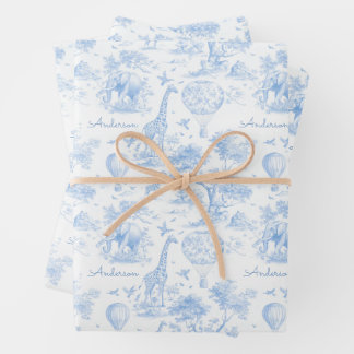 Feuille De Papier Cadeau Cadeau personnalisé de shower de bébé safari toile