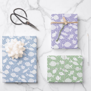Feuille De Papier Cadeau Cadeau Poisson École Doodle S blanc