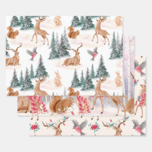 Feuille De Papier Cadeau Cadeau Reindeer Arbre de Noël