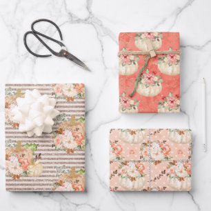 Feuille De Papier Cadeau Cadeaux Citrouilles mignons