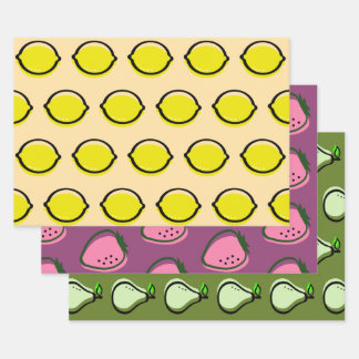 Feuille De Papier Cadeau Cadeaux de Fruits Colorés Tutti Frutti