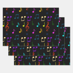 Feuille De Papier Cadeau Cadeaux de notes de musique pour musiciens Art de
