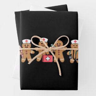 Feuille De Papier Cadeau Cadeaux d'équipe d'infirmières en pain d'épice de 