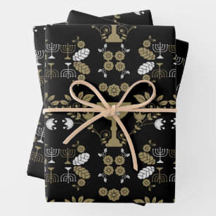 Feuille De Papier Cadeau Cadeaux juifs traditionnels pour Shabbat