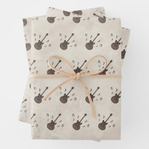 Feuille De Papier Cadeau Café-Café-Guitare-Café Art-Musique-Café