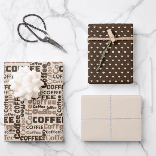Feuille De Papier Cadeau Café Crème Classique 3