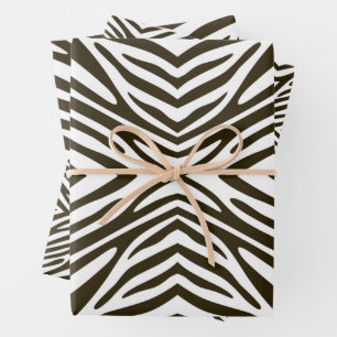 Feuille De Papier Cadeau Café Mocha Neutral Zebra