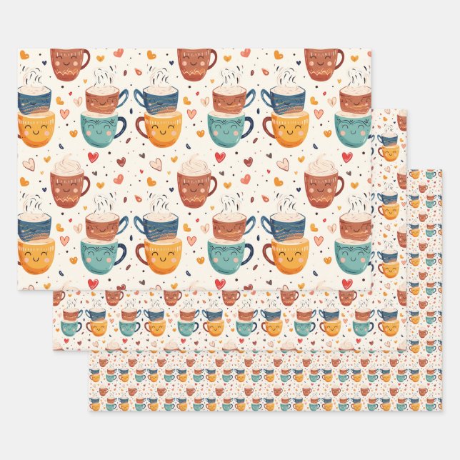Feuille De Papier Cadeau Café Saint-Valentin Roasts romantiques (Lot)