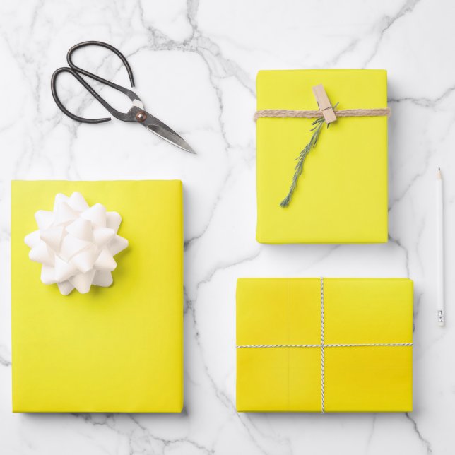 Feuille De Papier Cadeau Calme Doré (Recto)