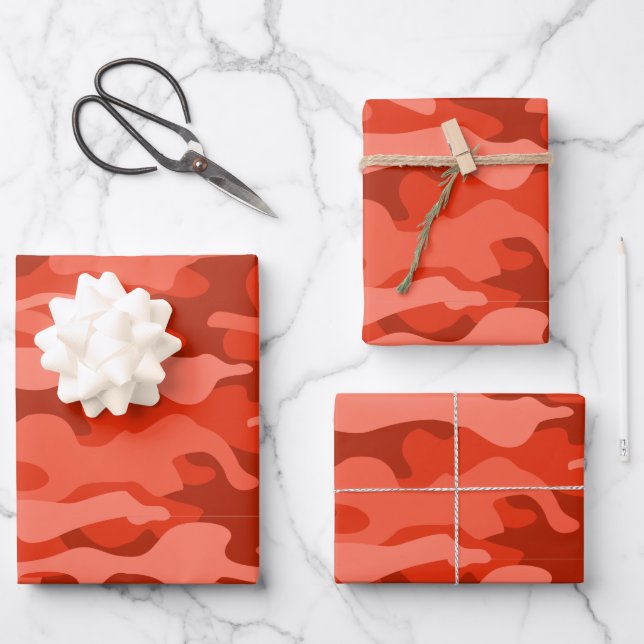 Feuille De Papier Cadeau Camo monochrome Soda orange (Recto)