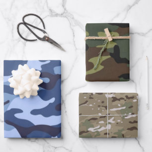 Feuille De Papier Cadeau Camouflage Camouflage MultiColor Motif de concepti