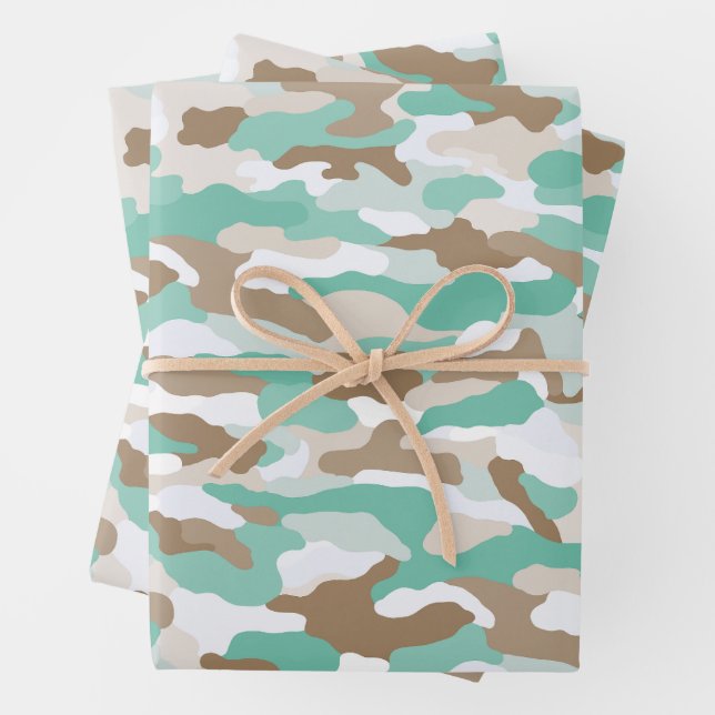 Feuille De Papier Cadeau Camouflage côtier (En situation)