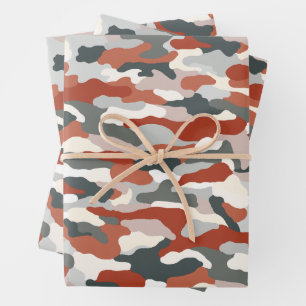 Feuille De Papier Cadeau Camouflage d'automne